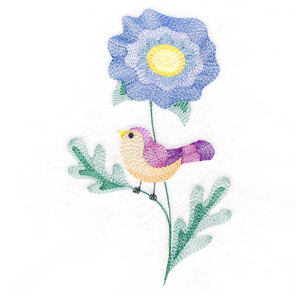 Delightful Bird Perched on Petals - Image 3