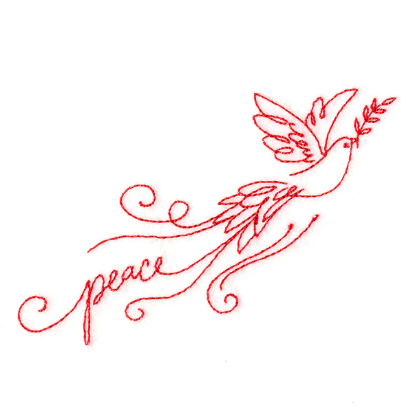 Dove with Peace (Redwork) - Image 4