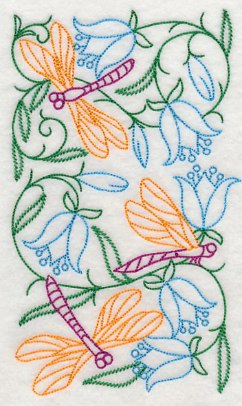 Dragonflies in Flowers 1 (Vintage) - Image 3