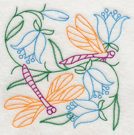 Dragonflies in Flowers 2 (Vintage) - Image 3