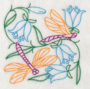 Dragonflies in Flowers 2 (Vintage) - Image 4
