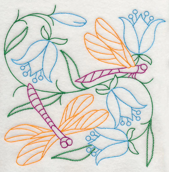 Dragonflies in Flowers 2 (Vintage) - Image 6