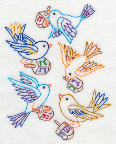 Dreidels in Flight Collage (Vintage) - Image 3