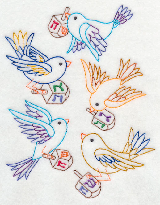 Dreidels in Flight Collage (Vintage) - Image 4