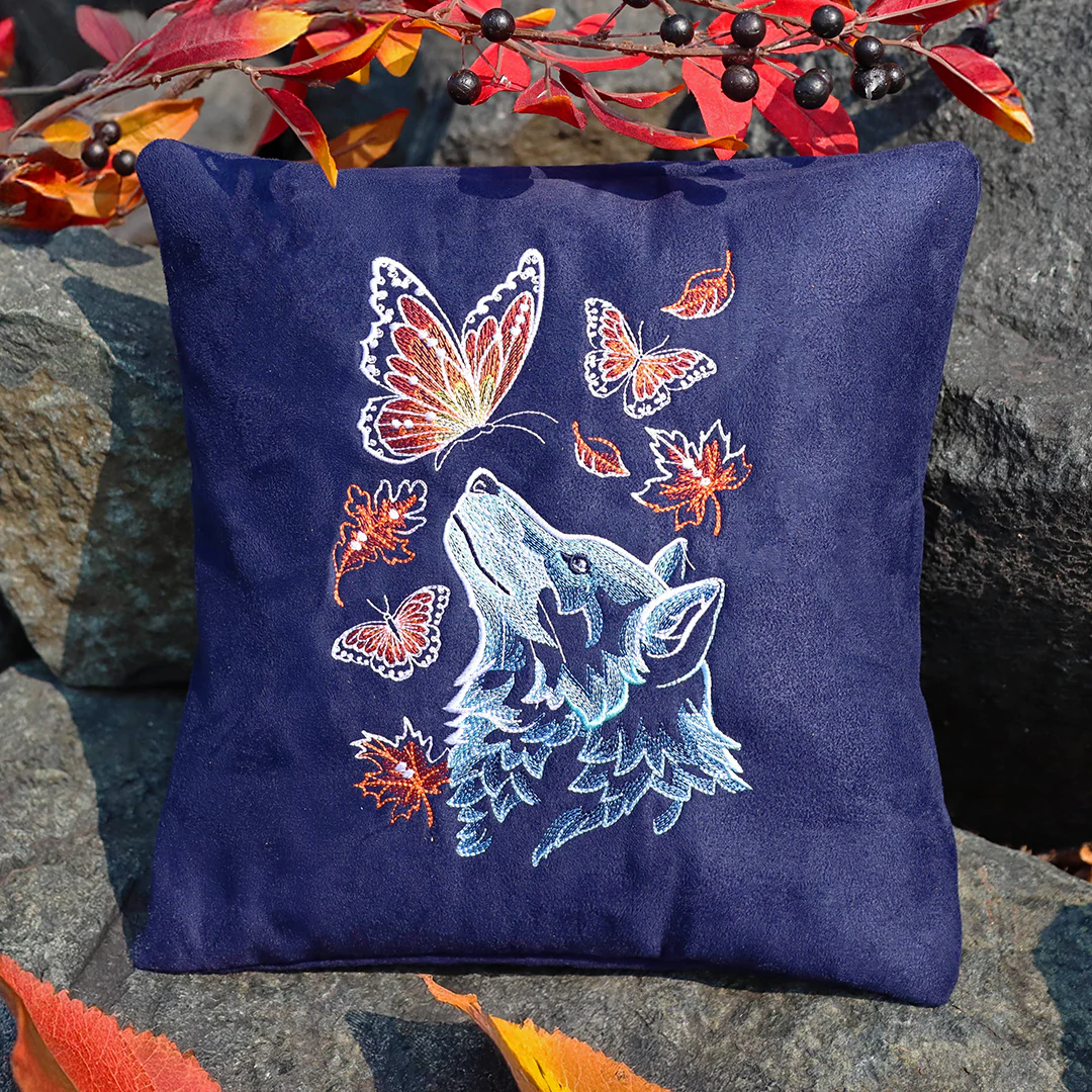 Autumn Wolf with Butterflies - Image 2