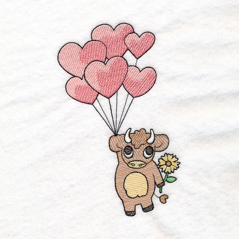 Heart Balloon Highland Cow - Image 3