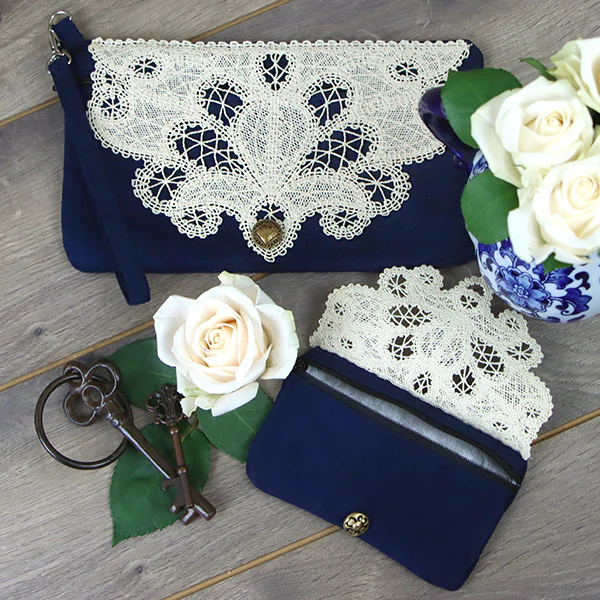 Elegant Lacy Lined Zipper Pouch (In-the-Hoop) - Image 6