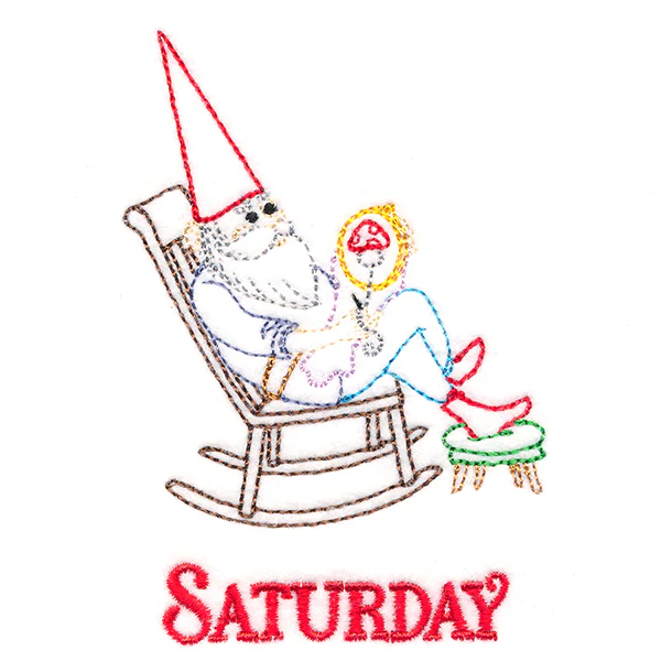 Embroidering Gnome on Saturday (Vintage) - Image 2