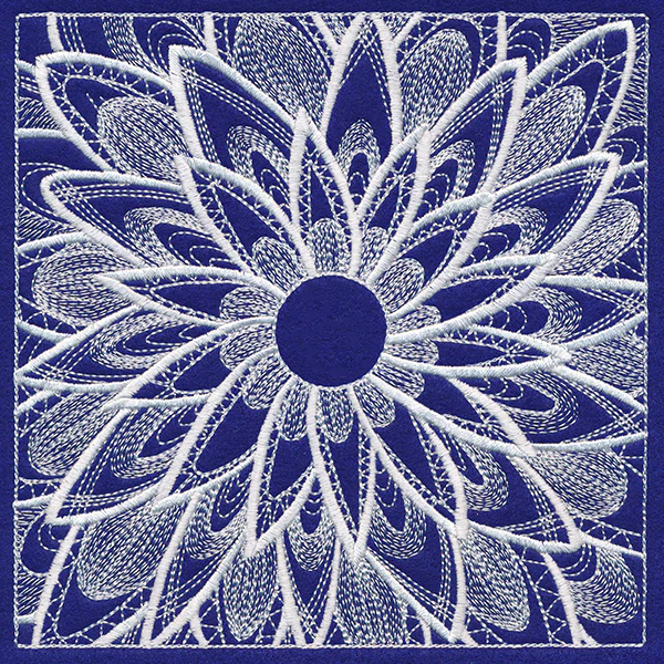 Enchanting Floral Square (Whitework) - Image 3