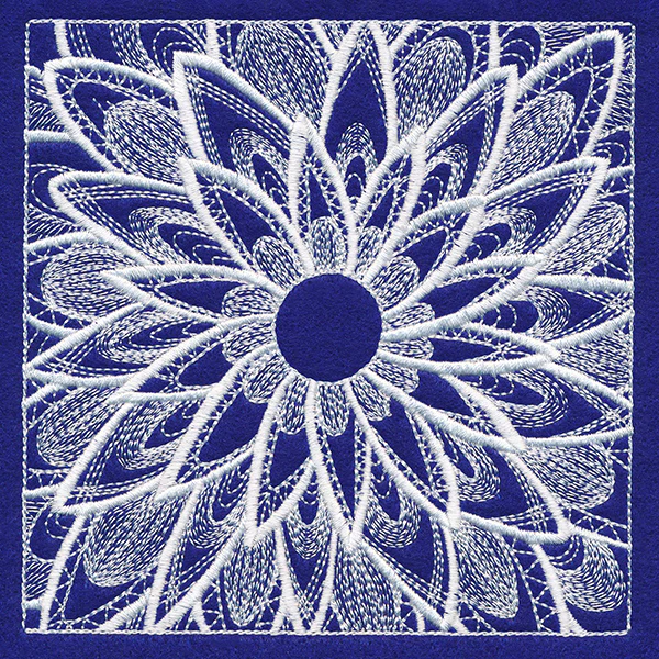 Enchanting Floral Square (Whitework) - Image 4