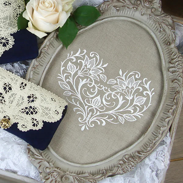 Exquisite Blooming Heart (Whitework) - Image 10