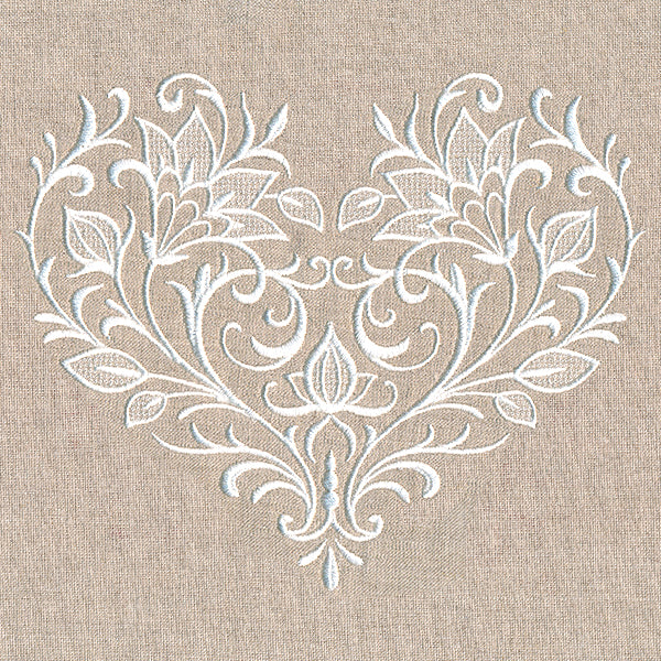 Exquisite Blooming Heart (Whitework) - Image 3