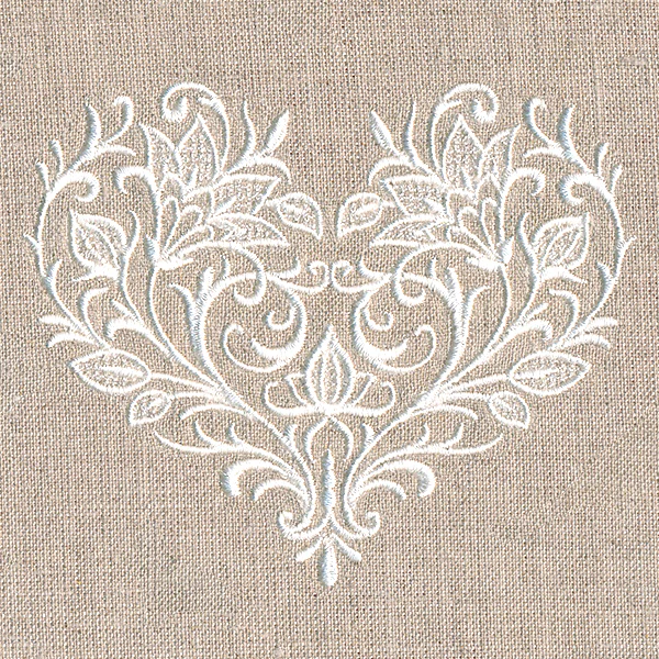 Exquisite Blooming Heart (Whitework) - Image 7