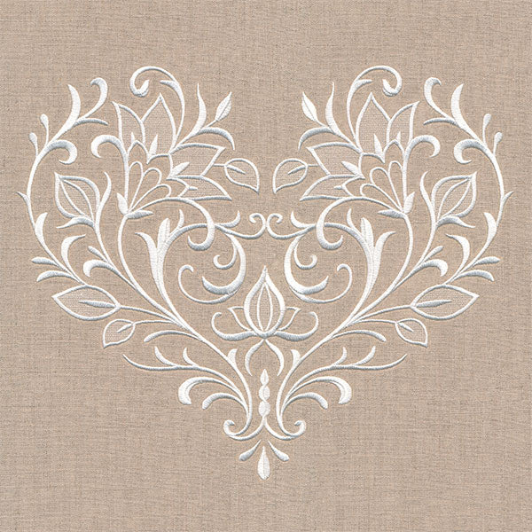 Exquisite Blooming Heart (Whitework) - Image 9