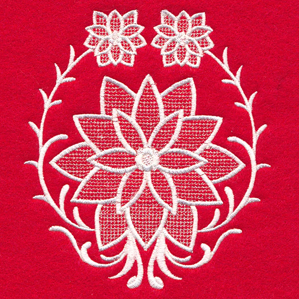 Exquisite Poinsettia Accent (Whitework) - Image 2