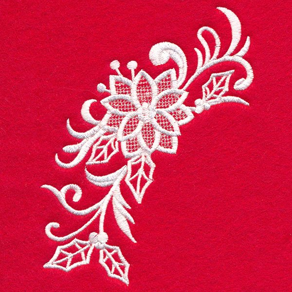Exquisite Poinsettia Spray (Whitework) - Image 5