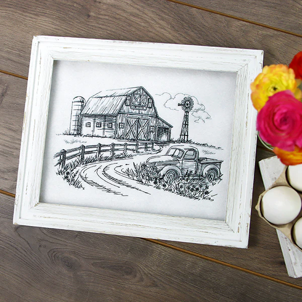 Farm Scene Etching - Image 2