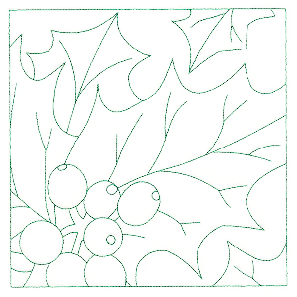 Festive Florals Quilting - Holly and Berries (Double Run) - Image 2