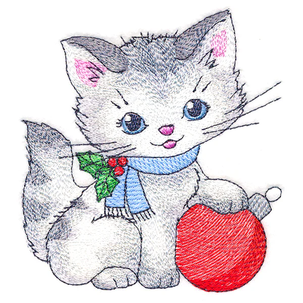 Festive Kitty with Ornament - Image 3