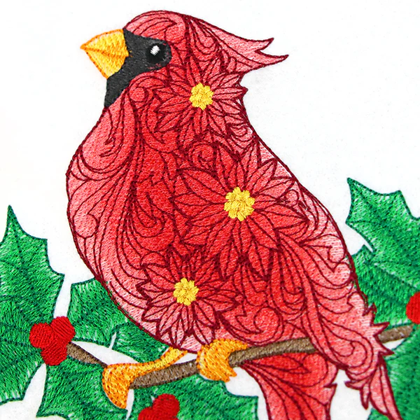 Filigree Cardinal on Holly - Image 2