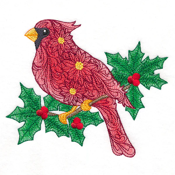 Filigree Cardinal on Holly - Image 5