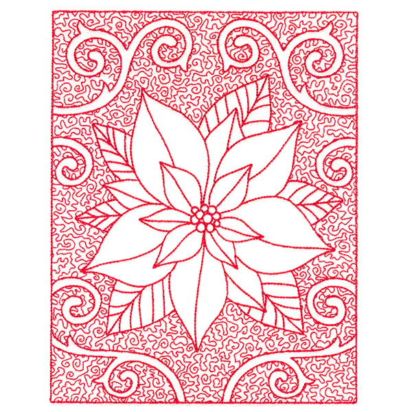 Filigree Christmas Poinsettia (Trapunto) - Image 4