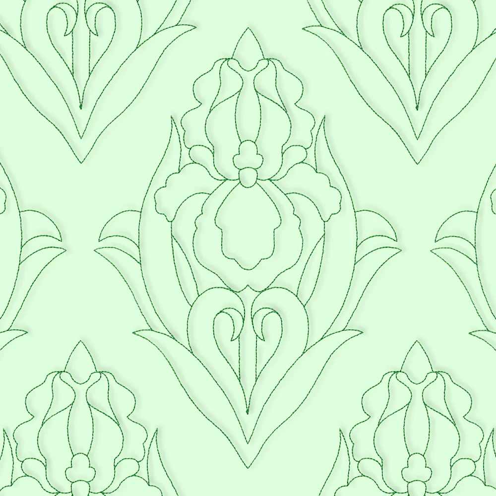 Floral Diamond Quilting - Iris (Double Run) - Image 5