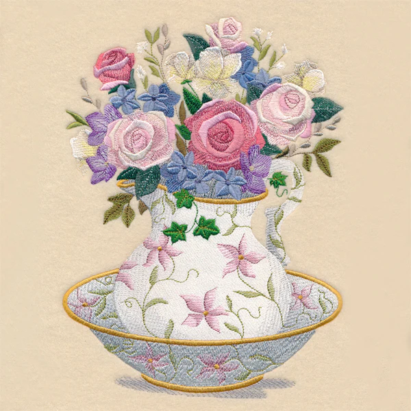 Floral Wash Basin and Pitcher - Image 4