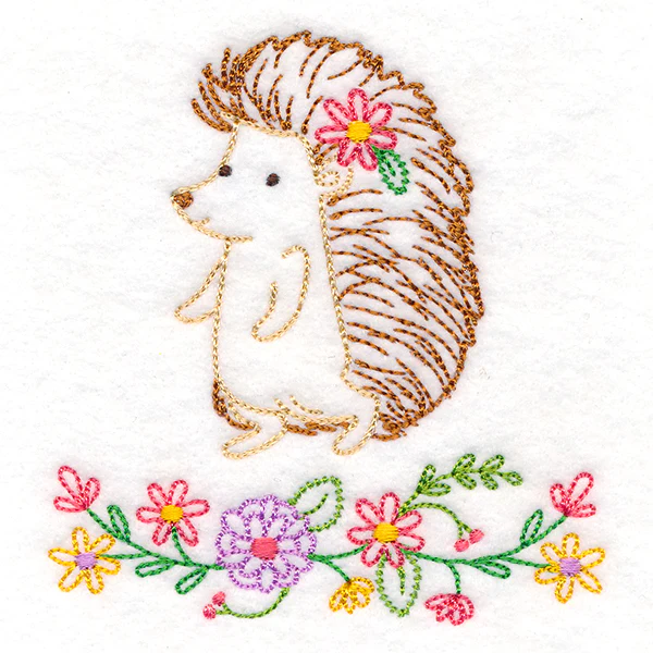 Floral Woodland Friends - Hedgehog (Vintage) - Image 3