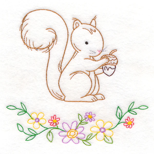 Floral Woodland Friends - Squirrel (Vintage)