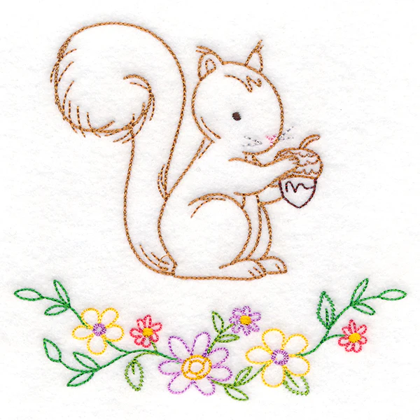 Floral Woodland Friends - Squirrel (Vintage) - Image 2