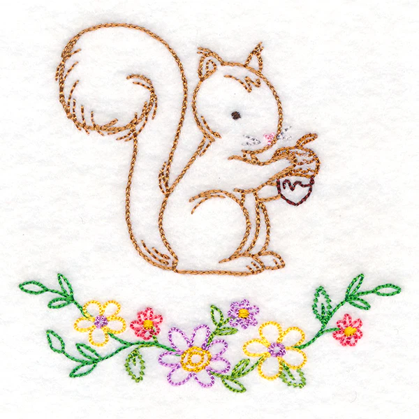Floral Woodland Friends - Squirrel (Vintage) - Image 3
