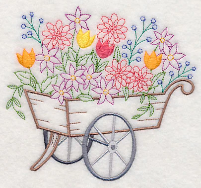 Flower Cart with Tulips