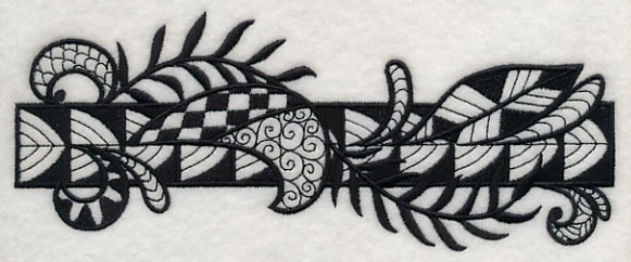 Flowers and Leaves Border (Blackwork) - Image 3