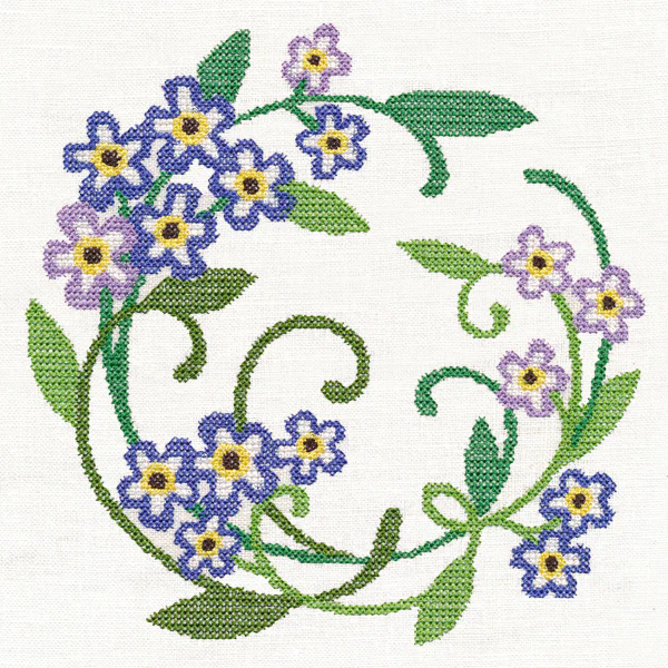 Forget-Me-Not Wreath (Cross Stitch) - Image 2