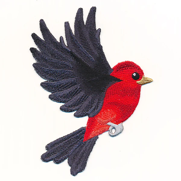 Free-Flying Scarlet Tanager (In-the-Hoop) - Image 4