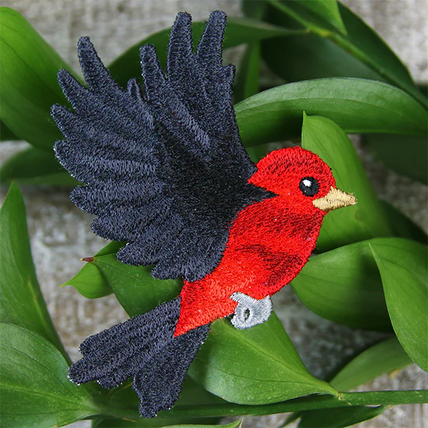 Free-Flying Scarlet Tanager (In-the-Hoop) - Image 5