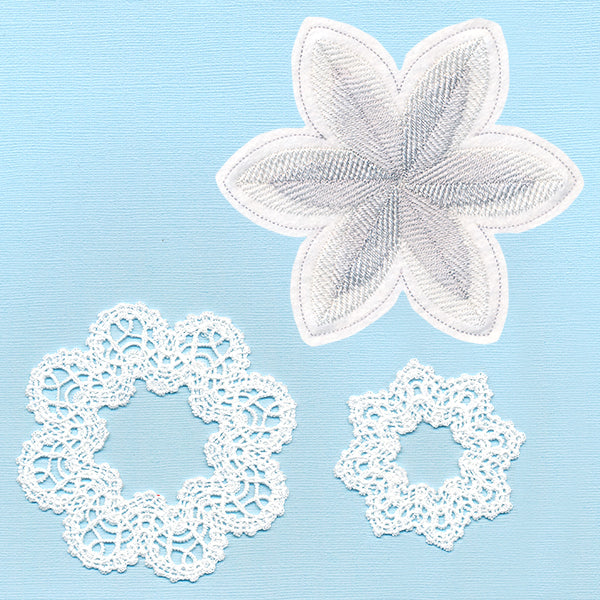Freestanding Fabric and Lace Flower (In-the-Hoop) - Image 4