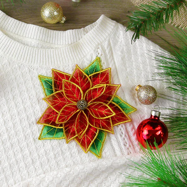 Freestanding Fabric Poinsettia (In-the-Hoop) - Image 14