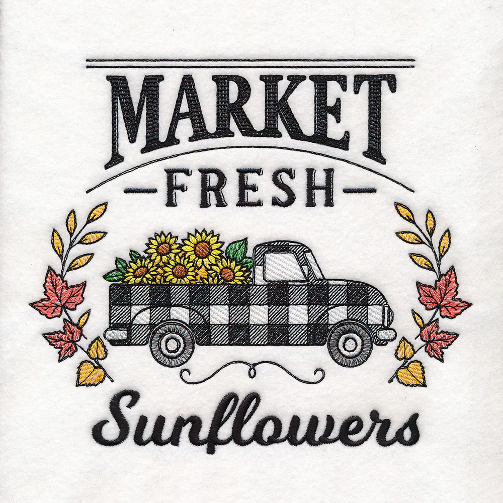 Fresh Market Autumn Retro Truck - Sunflowers - Image 5
