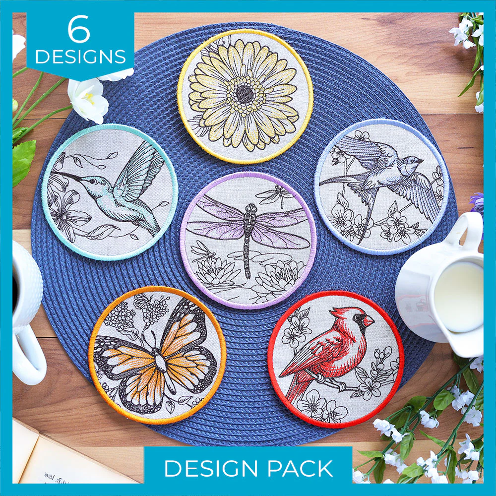 Garden of Inspiration Coasters (In-the-Hoop) Design Pack - Image 11