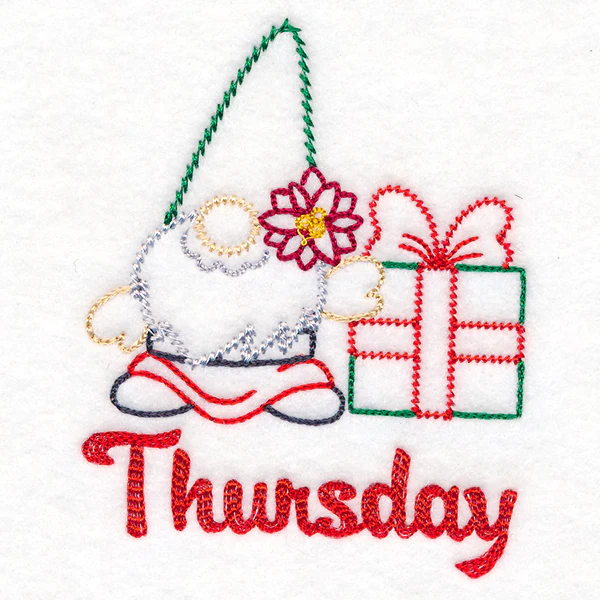 Gnome with Present on Thursday (Vintage) - Image 2