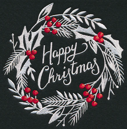 Happy Christmas Bliss Wreath (Whitework) - Image 3