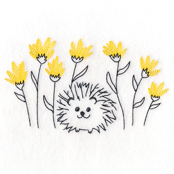 Happy Hedgehog and Wildflowers - Image 3