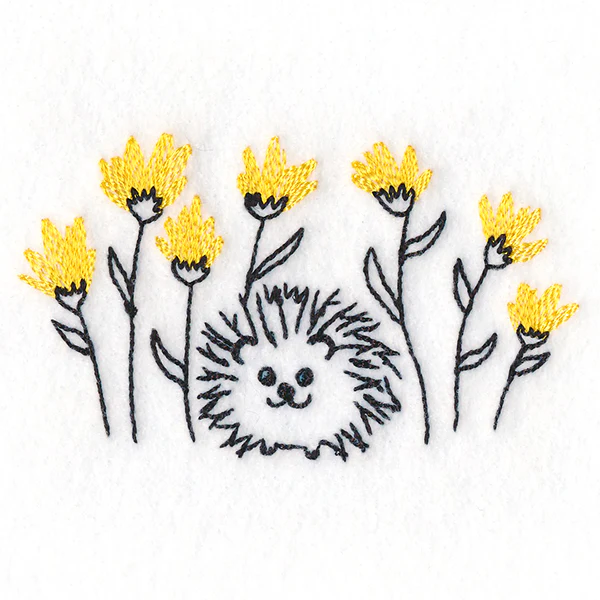 Happy Hedgehog and Wildflowers - Image 4