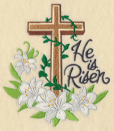 He Is Risen Cross and Lilies - Image 3