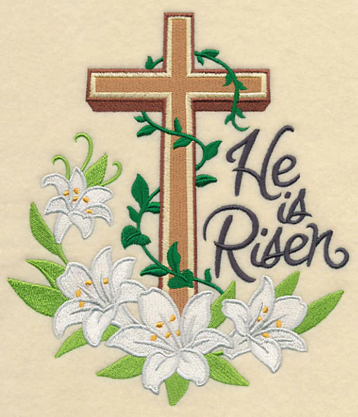 He Is Risen Cross and Lilies - Image 5