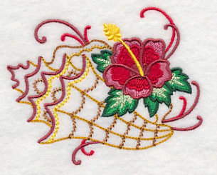 Hibiscus and Conch Shell (Vintage) - Image 5