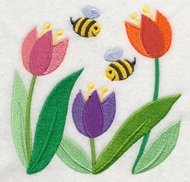 Honeybees in Tulips - Image 4