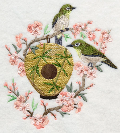 Japanese White-eye and Birdhouse - Image 3